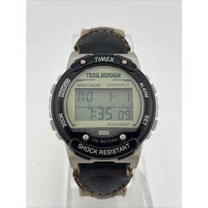 Vintage Timex Trail Runner Digital Watch Men 40mm Case Nylon Band- New Battery